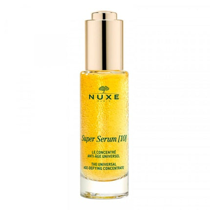 Serum Anti-Aging Nuxe Super Serum [10], 50 ml, sticlă transparentă cu lichid galben aurat
