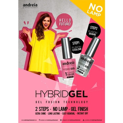 Lac de unghii, Andreia, Hybrid Gel Fusion, roz