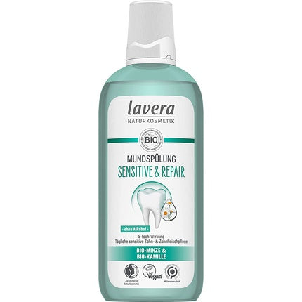 Lavera Sensitive & Repair, Spălatură gură cu fluor și mentă organică, 400 ml