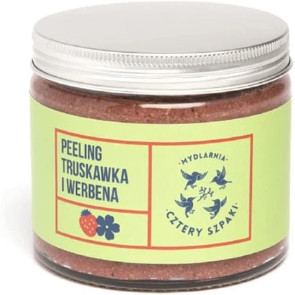Peeling Corp, Cztery Szpaki, Strawberry and Verbena Scrub, 250g, Culoare maro