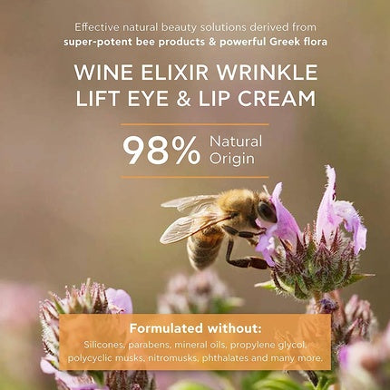 Cremă contur ochi și buze, Apivita, Wine Elixir, anti-îmbătrânire