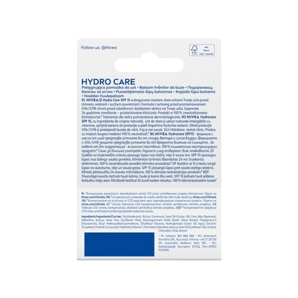 Balsam de buze Nivea Hydro Care cu unt de shea, 4.8g