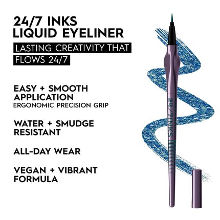 Eyeliner lichid, Urban Decay 24/7 Inks, vârf de precizie, teal strălucitor