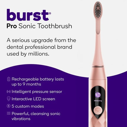 Periuță Electrică Burst Pro Sonic Rose Gold pentru Adulți - Soft
