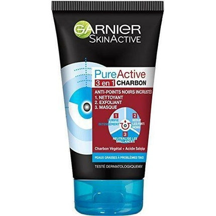 Gel de curățare, Garnier, Pure Active, 3 în 1, carbon, 150 ml