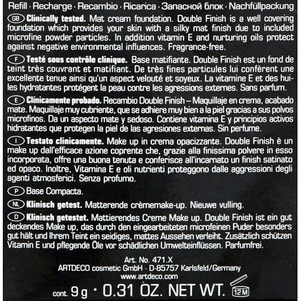 Fond de ten crema pudra, Artdeco, Double Finish, 9g, Medium Cashmere