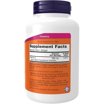 Vitamina E Antioxidant, NOW Foods, 250 capsule moi, 400 mg