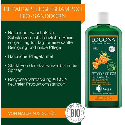 Șampon, Logona Naturkosmetik, Organic cătină, 280g