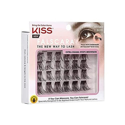 Gene false KISS Falscara Wisps Multipack 03, negru, 8 perechi