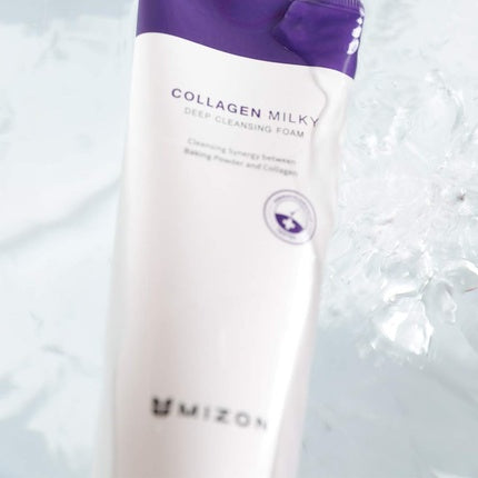 Spumă de Curățare, Mizon, Collagen Milky, alb-violet