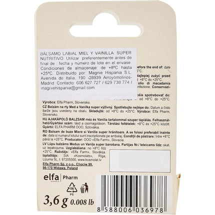 Balsam de buze intens nutritiv cu miere și vanilie SPF 10 - Green Pharmacy