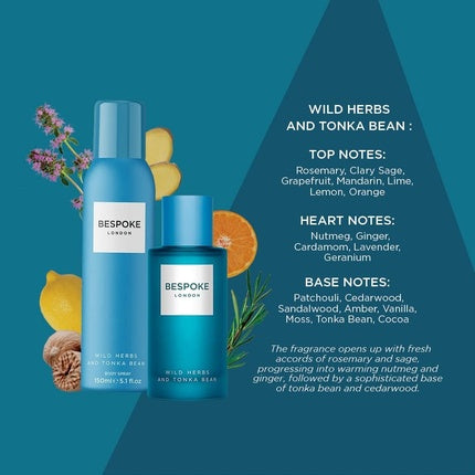 Parfum Barbati, Bespoke London, Wild Herbs si Tonka, albastru 100ml