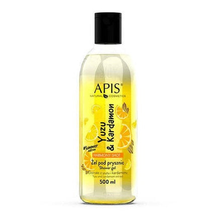 Gel de duș Apis Harmony Yuzu & Cardamon, 500ml, culoare galbenă