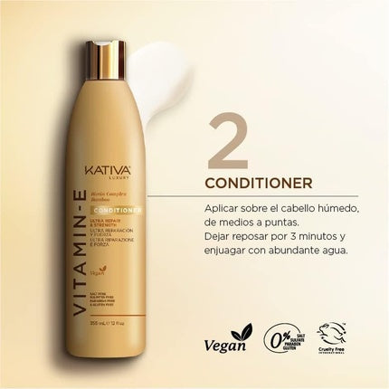 Condiționator pentru păr Kativa Luxury cu Vitamina E, Biotină și Bambus, 530 g
