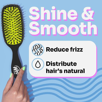Perie de par, Wet Brush, Shine Enhancer Paddle, cu peri naturali de mistret
