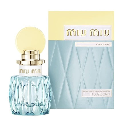 Miu Miu L'Eau Bleue Eau de Parfum Spray, 30ml, sticlă albastră, capac galben