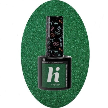 Gel Polish Hi Hybrid No. 454 Emerald Taurus, culoare verde smarald, capacitate 5ml