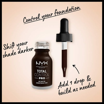 Fond de ten cu picurator NYX Professional Makeup Total Control Pro Drop Foundation Hue Shifter - Dark