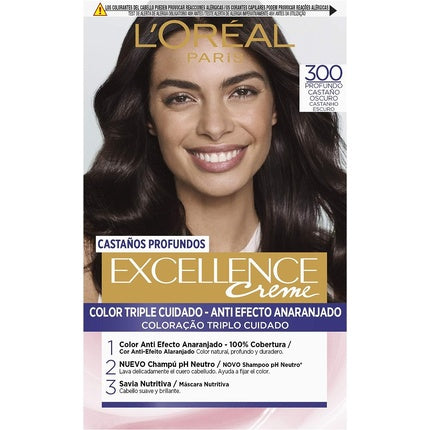 Vopsea de păr, L'Oréal Paris, Excellence Brunette, castaniu închis