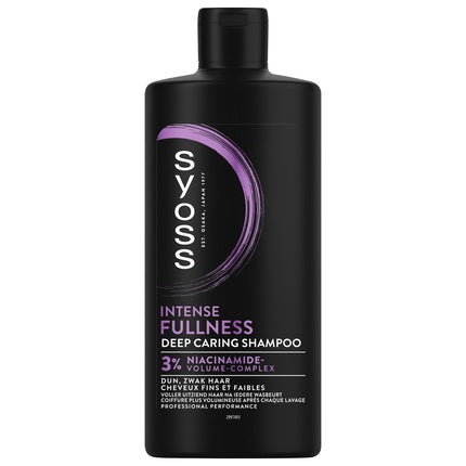 Șampon Syoss Intense Fullness, 486 g, Negru, cu Complex Niacinamide
