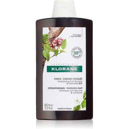 Șampon, Klorane, Fortifiant cu chinina și edelweiss organic, 400ml