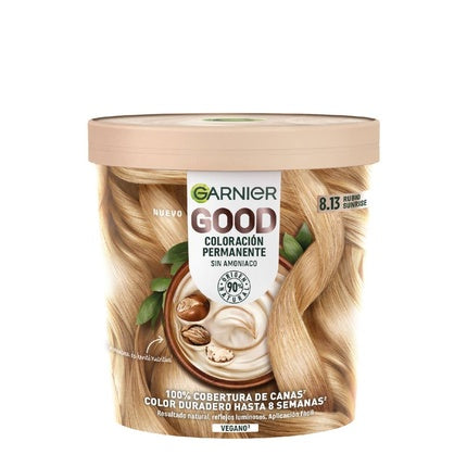 Culoare permanentă păr Garnier Good, 8.13 Blond Deschis Strălucitor, 550ml