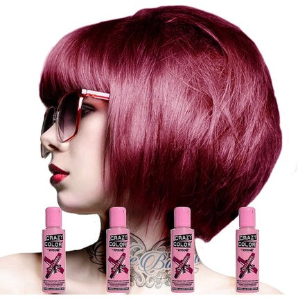 Vopsea de păr, Crazy Color, Cyclamen, 100ml, set 4 buc