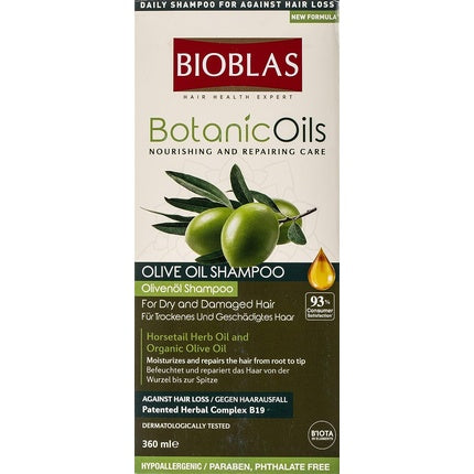 Șampon Bioblas Botanic Oils cu Ulei de Măsline, 360 ml pentru păr uscat și deteriorat