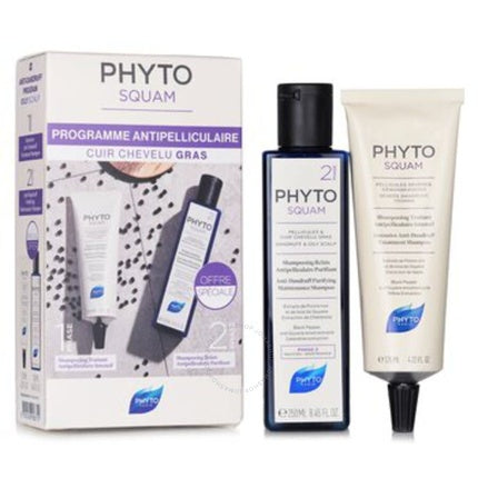 Kit Șampon Anti-purifiant, Phyto Squam, Programă Antipelliculară, Cuir Chevelu Gras, 125ml + 250ml