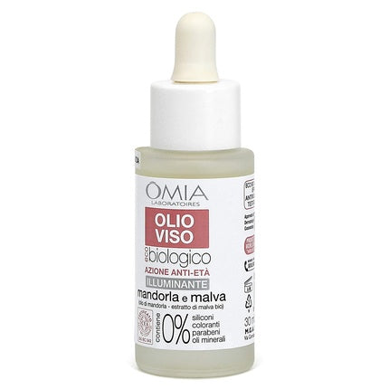 Ulei facial, Omia, anti-îmbătrânire, migdale și nalbă