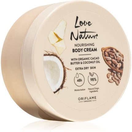 Cremă pentru corp, Oriflame Love Nature Cacao Butter & Coconut Oil, 200 ml