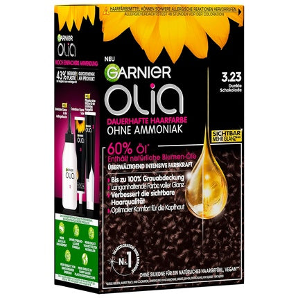 Vopsea de Păr Permanentă Garnier Olia, 3.23 Ciocolată Întunecată, 60g