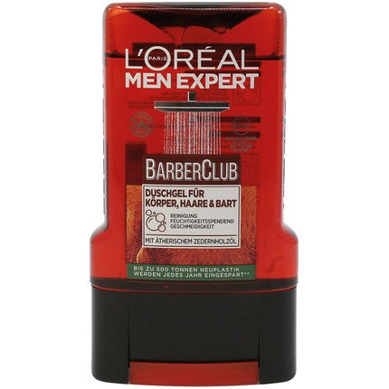 Gel de duș L'Oreal Men Expert, Barber Club, pentru corp, păr și barbă, 250ml, aromă de cedru etereu
