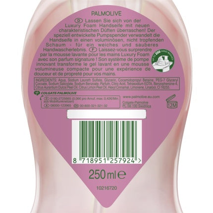 Săpun spumant, Palmolive, Luxury Foam, zmeură și afine, 250 ml