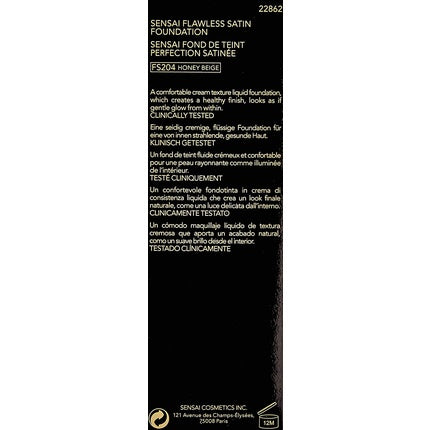 Fond de ten fluid Sensai Flawless Satin Foundation SPF20 Honey Beige 30ml