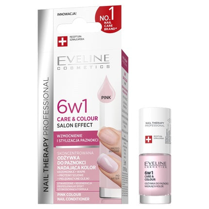Eveline Nail Therapy 6 în 1 Lac de Unghii Roz 5ml