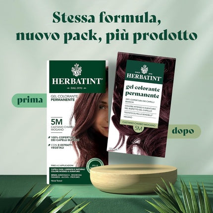 Gel Colorant Permanent Herbatint 5M Castan Clar Mogoșan 170ml