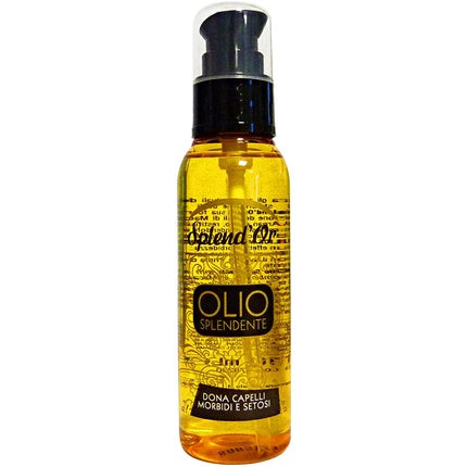 Ser de păr cu ulei Olio Splendido Capelli Slend'Or, ambalaj sticlă, lichid galben, dozator pulverizator