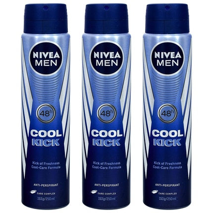 Nivea Men Deodorant Spray Cool Kick, 250ml, Albastru, 18 cm