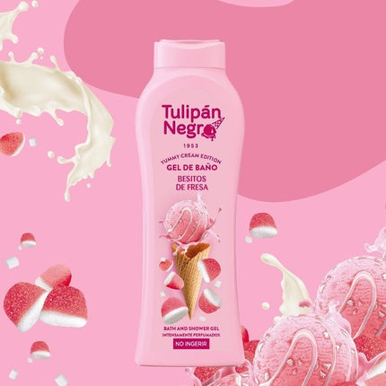 Gel de duș Tulipan Negro căpșuni 650ml roz
