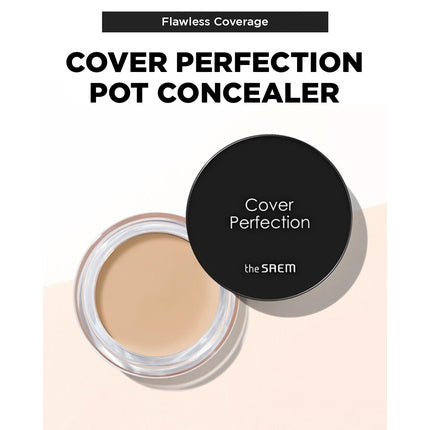 The Saem Cover Perfection Pot Concealer #02 Rich Beige, balm matifiant cu finisaj net, control sebum pentru ten gras și mixt