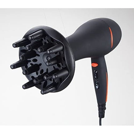 Uscător de păr, Jata SC56B, 2000W, negru cu detalii portocalii