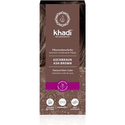 Vopsea de păr Khadi Ash Brown 100% Naturală, Vegană, 100g