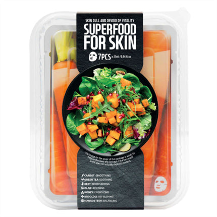 Farmskin Superfood Salad Facial Carrot Sheet Mask, Pack of 7
