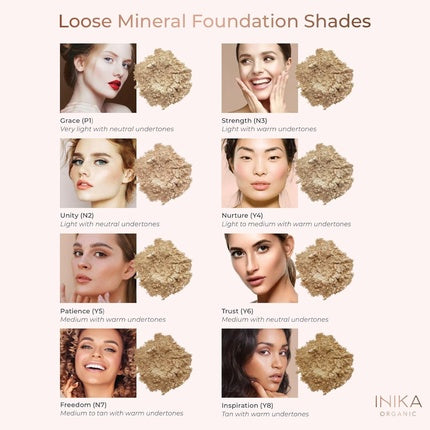 Pudră minerală pentru ten, INIKA Organic cu SPF 25, Patience, 8g