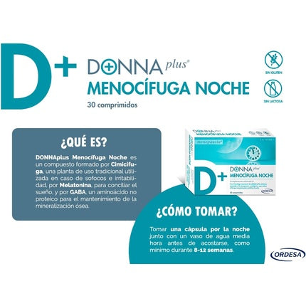 Supliment Donnaplus Menocifuga Noche, 30 comprimate, alb-albastru