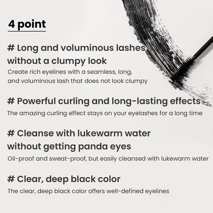 Heimish Dailism Smudge Stop Mascara, negru, volumizant