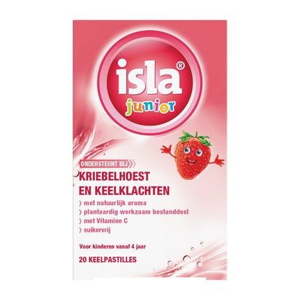 Pastile gât Isla Junior, aromă căpșuni