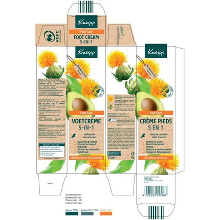 Cremă pentru picioare, Kneipp, 5-in-1, 75ml