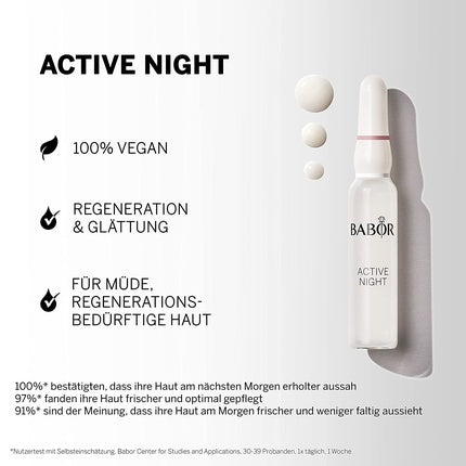 Serum facial Babor Active Night Restorative, 50g, ambalaj ampoule, pentru piele matură
